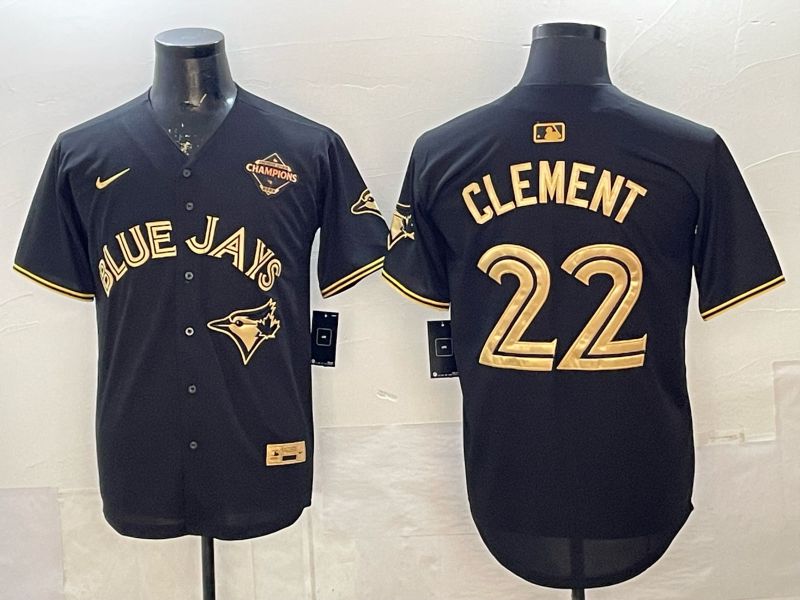 Men Toronto Blue Jays #22 Clement Black Gold 2026 Nike Game MLB Jersey 002->toronto blue jays->MLB Jersey